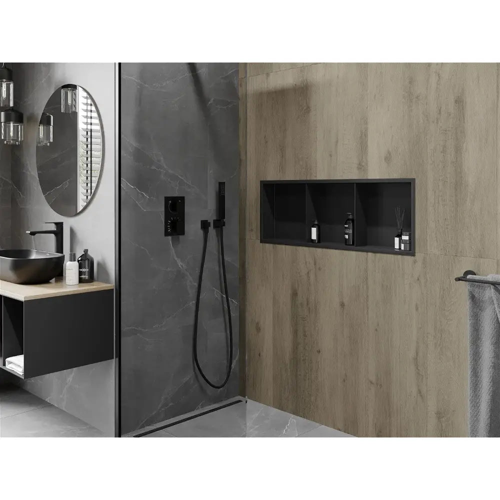 Mexen X-wall-r Nisjehylle med Kant og Hylle 90x30 Cm Svart - 1970903010s