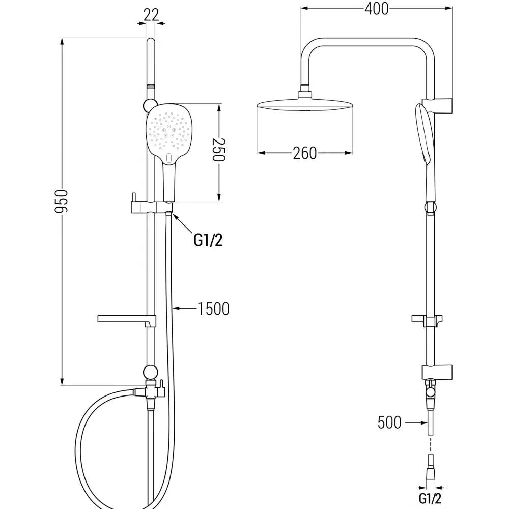 Dusjsett med Takdusj Krom S19