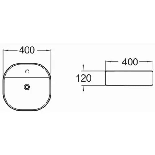 Mexen Zita Servant for Benkeplate 40x40 Cm Matt Svart