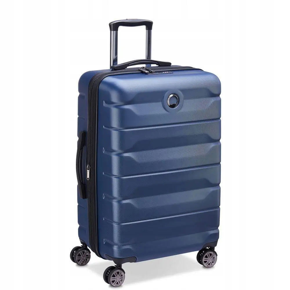 Middels Stor Blå Reisekoffert med 4 Hjul - Delsey Air Amour 68 Cm