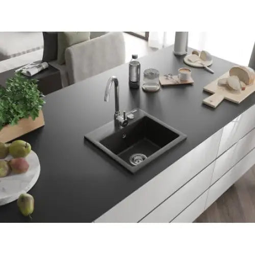 Milo Kjøkkenvask 1 Kum 435x410 Mm Svart/gull - 6505441000-75