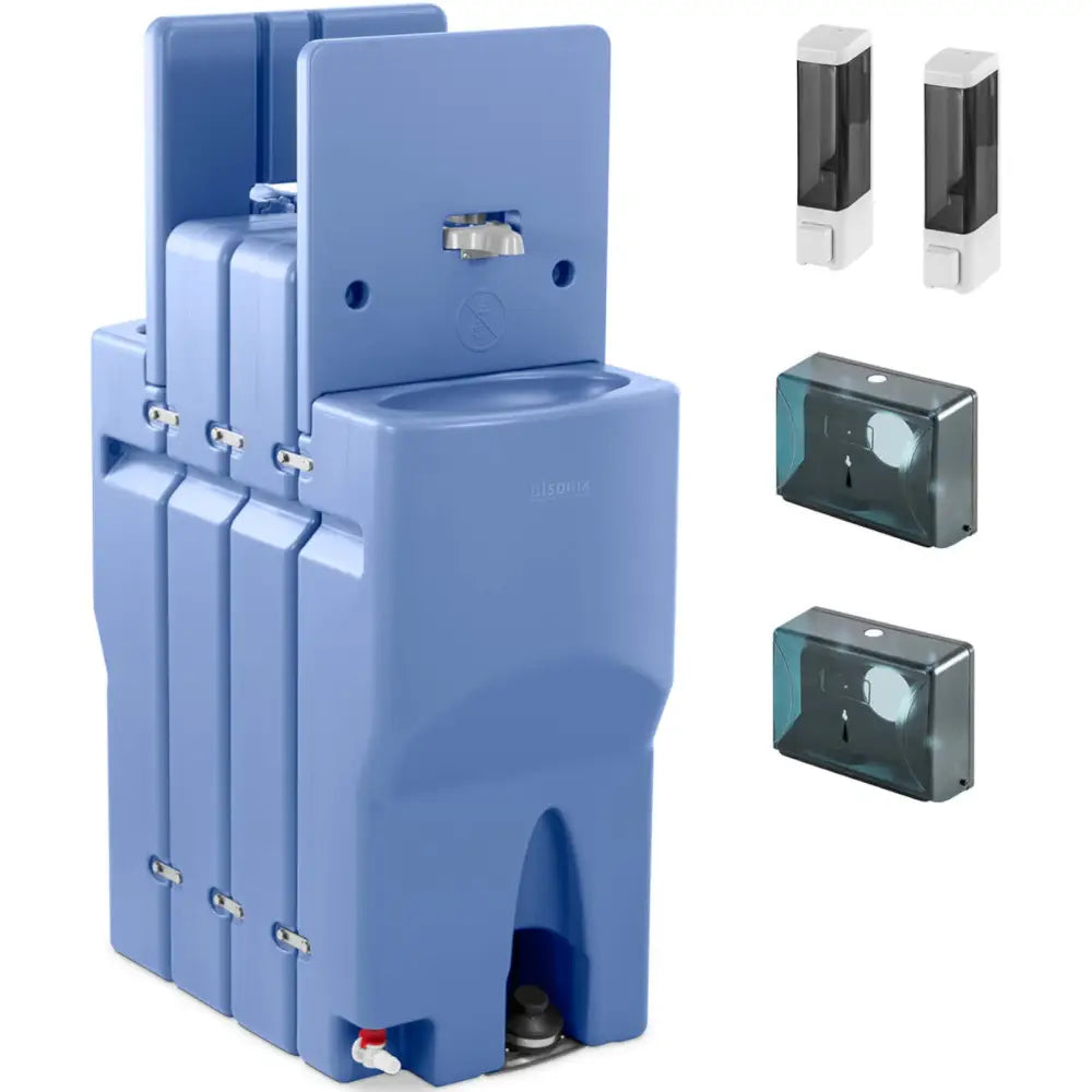 Mobil Dobbel Bærbar Vask med Såpebeholder 130 l