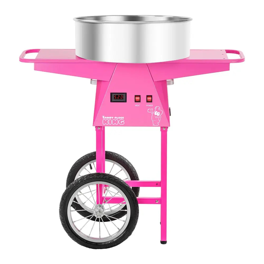 Mobil Sukkerspinnmaskin på Hjul Bomullsfloss på 45 Sek. 1030w Royal Catering Rczc-1030-w