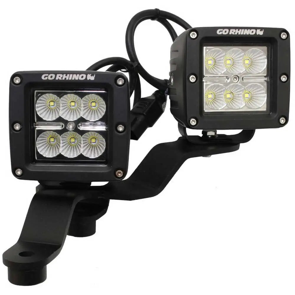 Mobilholder for Led-lamper 3x3’’ Under Vindu Dual Cube Go Rhino - Jeep Gladiator Jt 20-