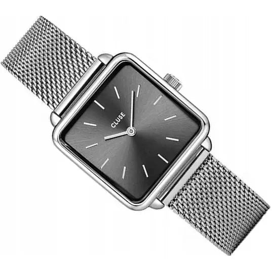 Moderne Cluse Cw10307 La Tétragone Sølvnett Firkantet 29mm Klokke