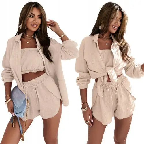 Moderne Musselin Dameantrekk 3-i-1 Beige