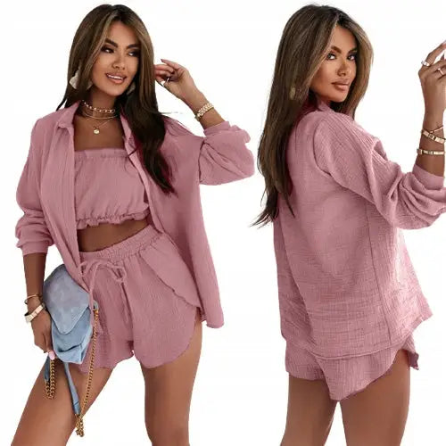 Moderne Musselin Dameantrekk 3-i-1 Skitten Rosa