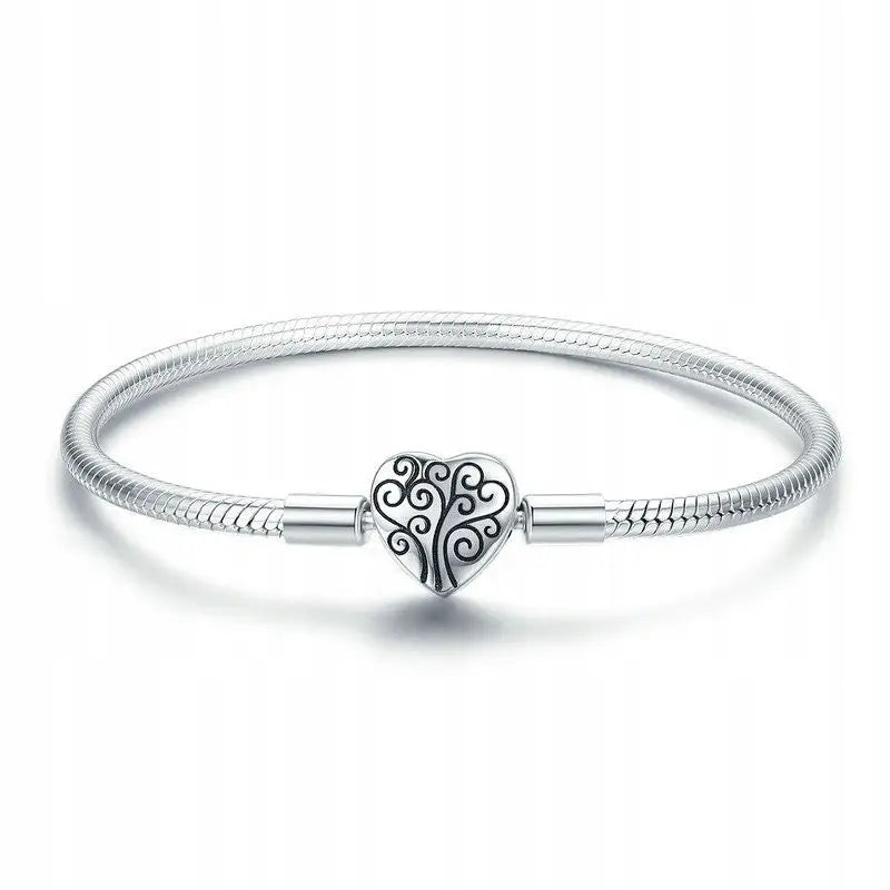 Armbånd Dame med Charms Sølv 925 Hjerte Familietre 21 Cm