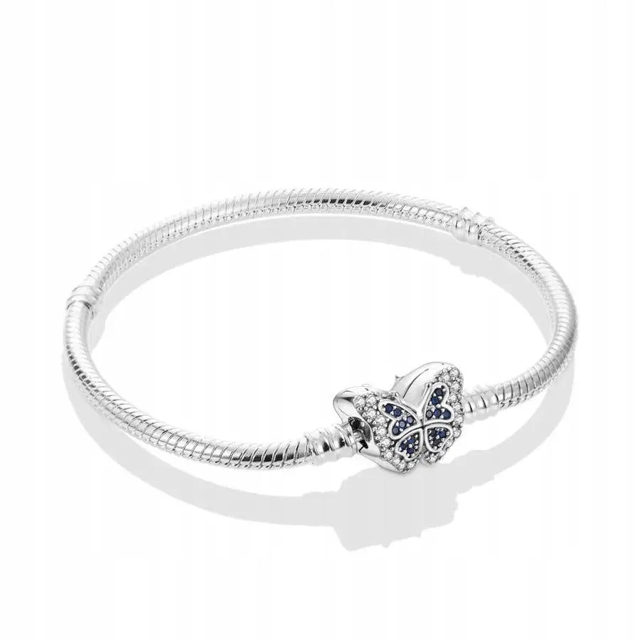 Armbånd Dame i Sølv 925 med Sommerfugl og Charms 21 Cm