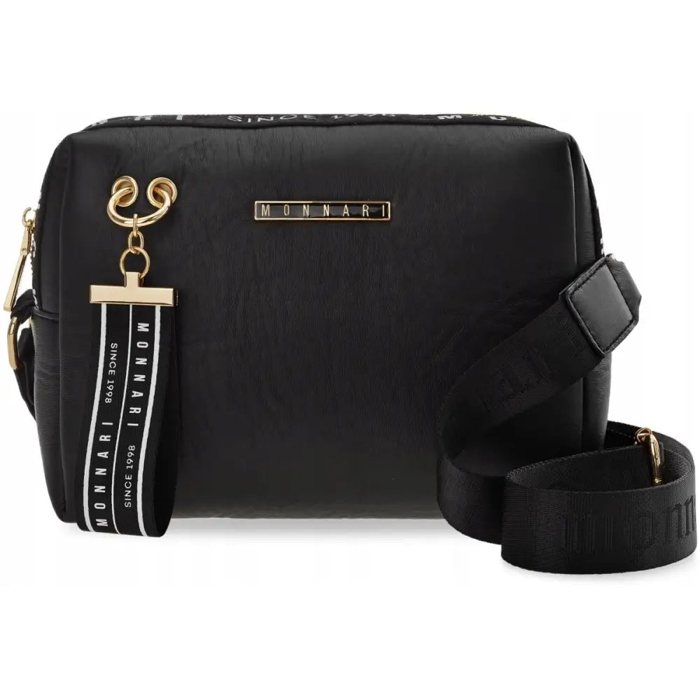 Monnari Skulderveske Svart med Anheng Dame Byveske Romslig