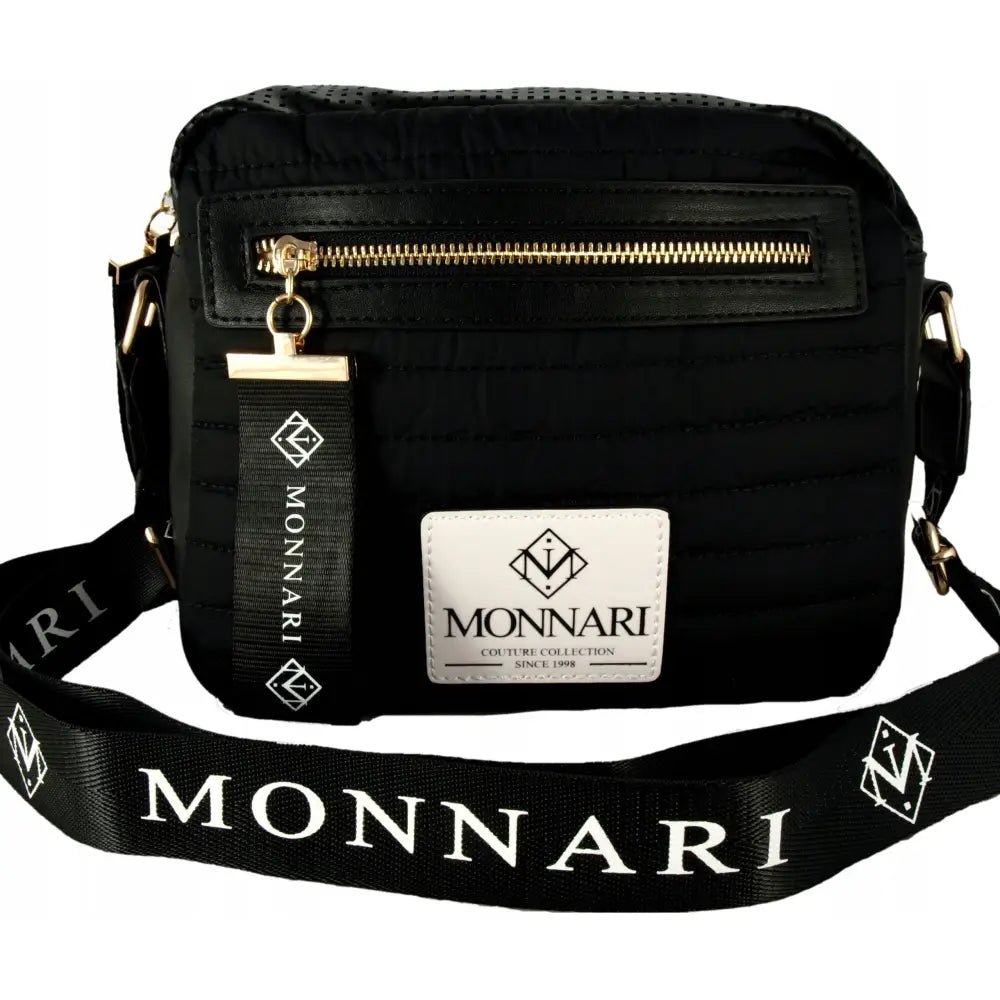Monnari Sort Quiltet Skulderveske med Logo