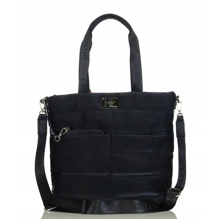 Monnari Stilig Moderne Veske med Logo og Quiltet Mønster