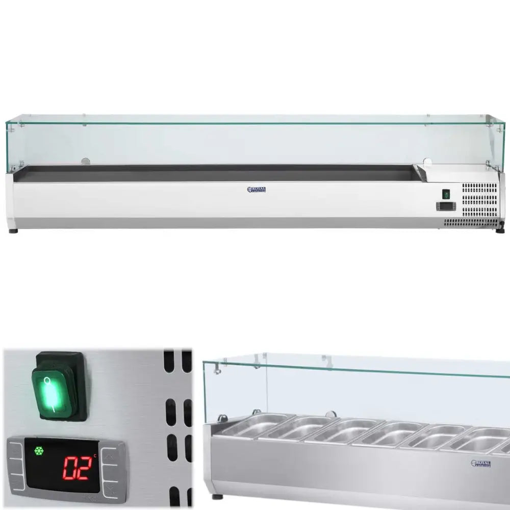 Monteringskjøler med Glassdeksel 10x Gn1/4 200cm