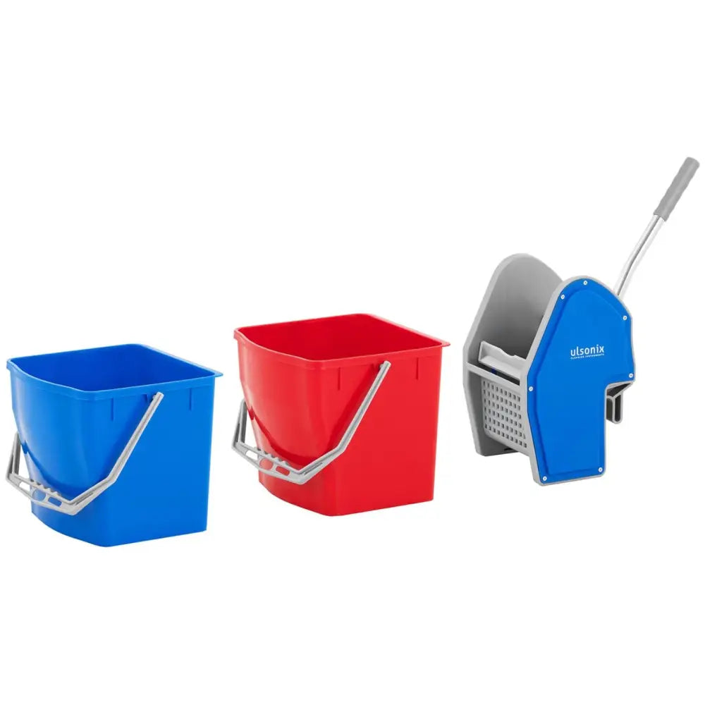 Moppvogn med Flatmopptrykk og 2 x 20 l Bøtter