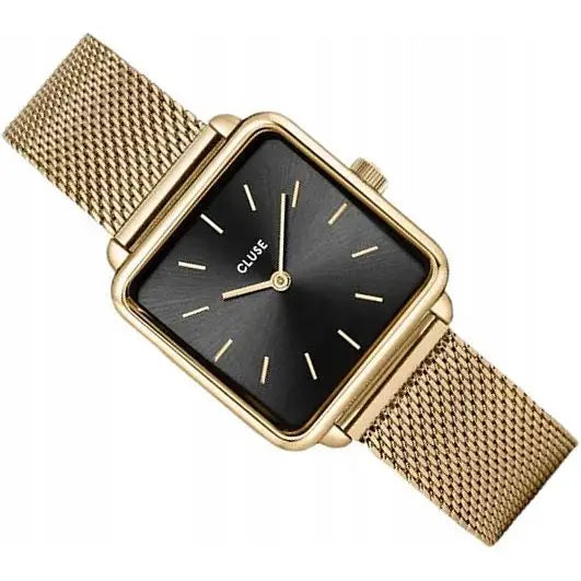 Mote Klokke for Kvinner Cluse Cw10308 La Tétragone Gull Mesh Kvadratisk 29mm