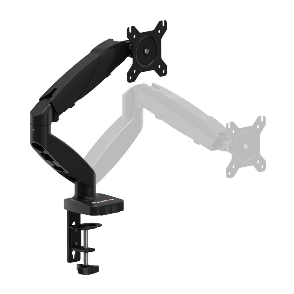 Huzaro Motion 1.2 svart roterbar skjermarm – produktbilde forfra