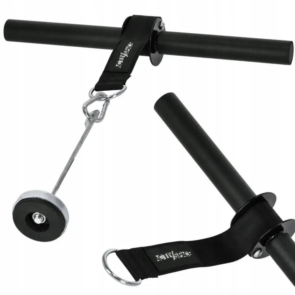 Multifunksjonell robust sports pull-up bar, skråvisning med justerbart bånd, spenne og vekt i enden.