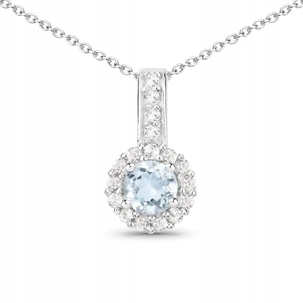 Charm Akvamarin Anheng Sølv 925 Kjede