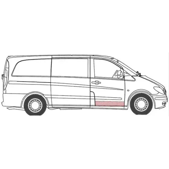 Nedre Panel Foran Dør Høyre - Mercedes Vito/viano (w639)