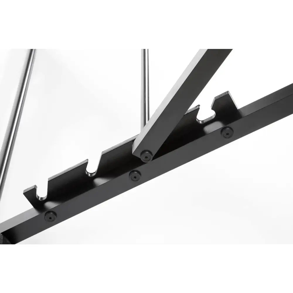 Rebounder PRO, detaljert sidebilde som viser den sorte metallrammens spor og monteringsskruer.