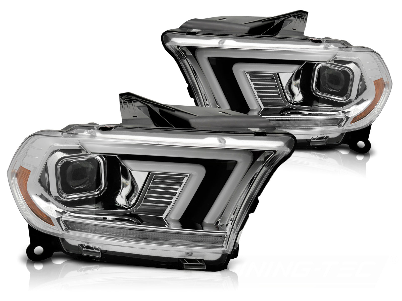 Frontlykter Dodge Durango 10–13 krom, dynamisk blinklys, H7 – LPDO48