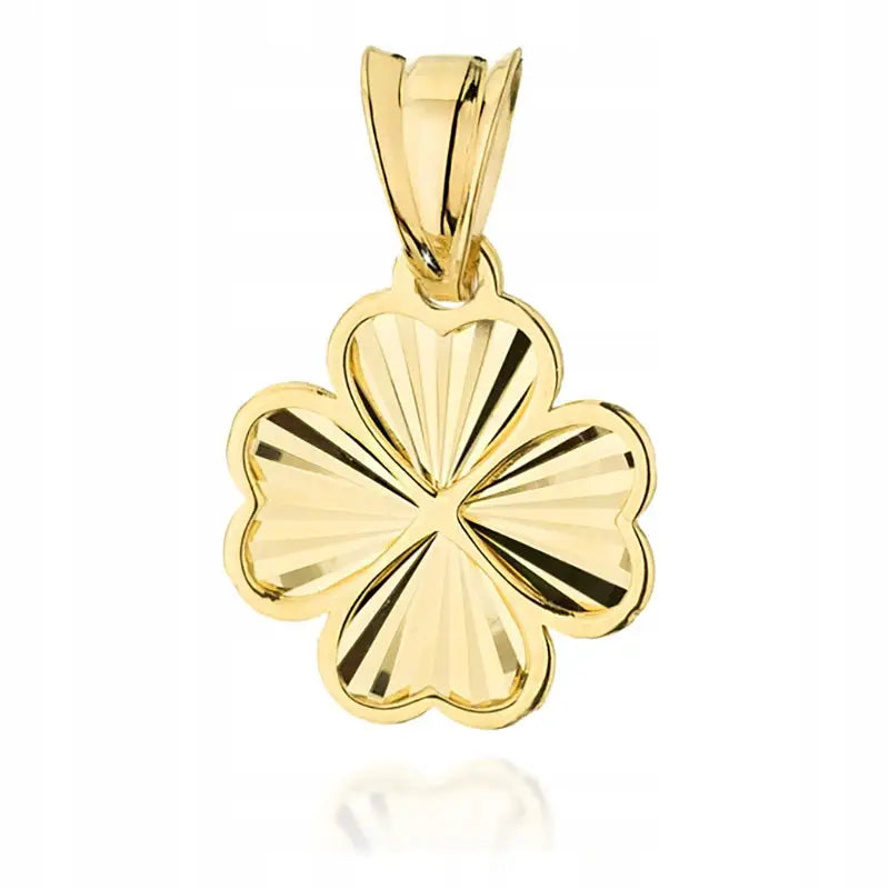 Charm Gull Medaljong Firkløver Kjede Smykker