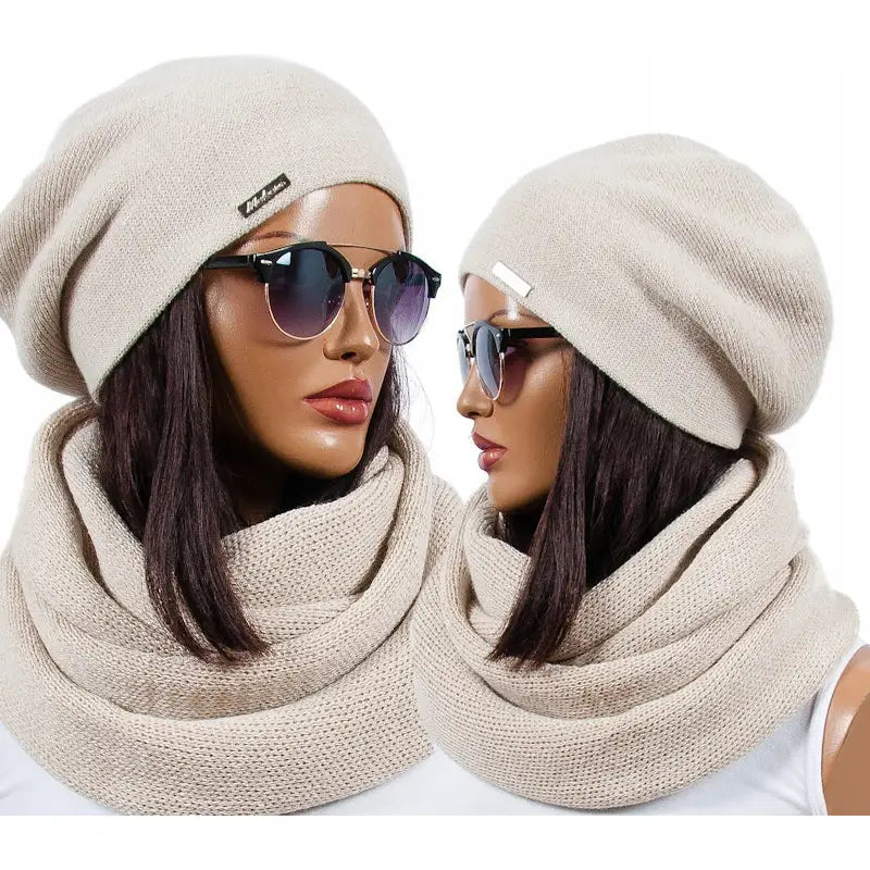 Nydelig Sett med Beret-lue + Skjerf-snood