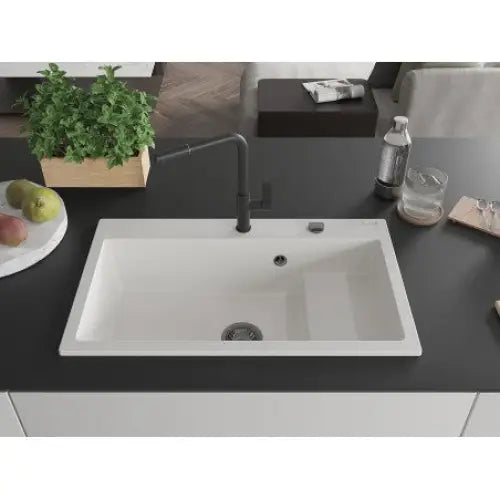 Omar Kjøkkenvask 1 Kum 800x480 Mm Hvit 6520801005-20-b