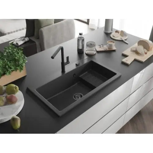 Omar Kjøkkenvask 1 Kum 800x480 Mm Svart/grå 6520801005-76-b