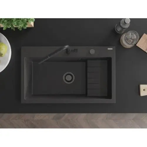 Omar Kjøkkenvask 1 Kum 800x480 Mm Svart/grå 6520801005-76-b