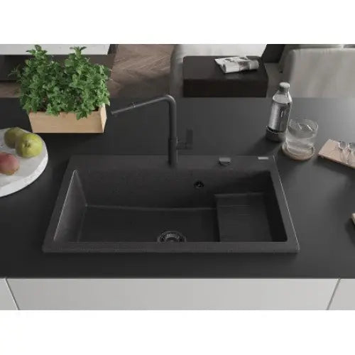 Omar Kjøkkenvask 1 Kum 800x480 Mm Svart/grå 6520801005-76-b