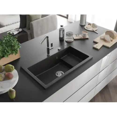 Omar Kjøkkenvask 1 Kum 800x480 Mm Svart/gull - 6520801005-75