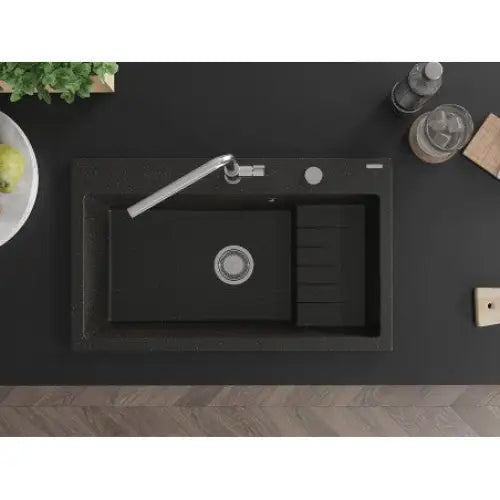 Omar Kjøkkenvask 1 Kum 800x480 Mm Svart/gull - 6520801005-75