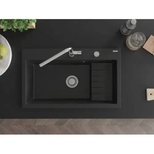 Omar Kjøkkenvask 1 Kum 800x480 Mm Svart/sølv - 6520801005-73