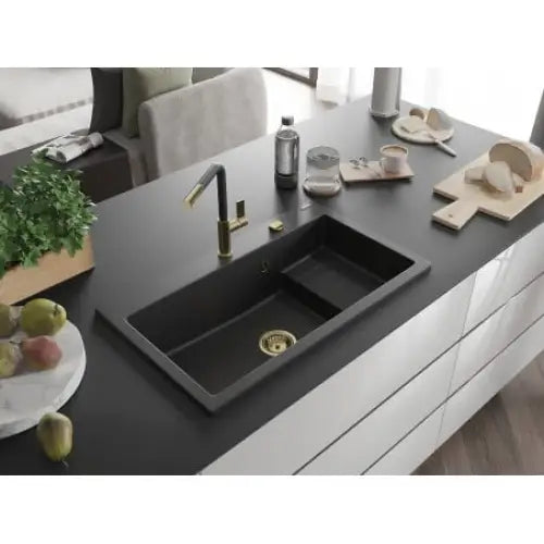 Omar Kjøkkenvask 1 Kum 800x480 Mm Svart/sølv - 6520801005-73-g