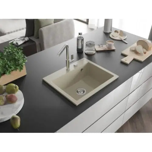 Oscar Kjøkkenvask 1 Kum 580 x 490 Mm Beige Vannlås Krom - 6519581000-69
