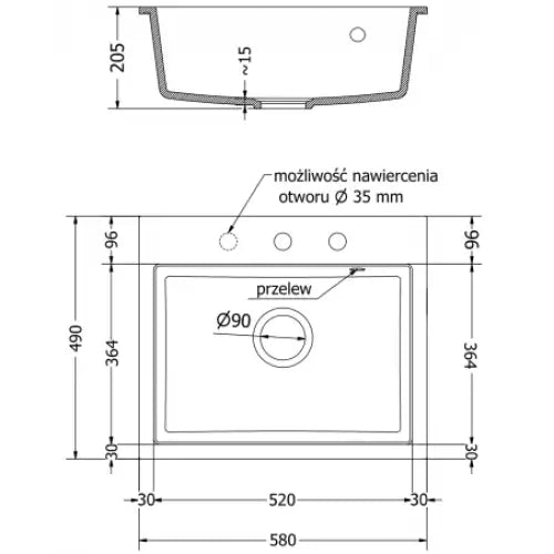 Oscar Kjøkkenvask 1 Kum 580x490 Mm Hvit - 6519581000-20-g