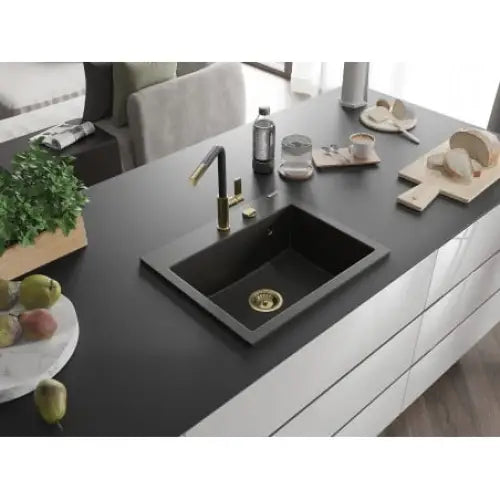 Oscar Kjøkkenvask 1 Kum 580x490 Mm Svart/gull - 6519581000-75-g