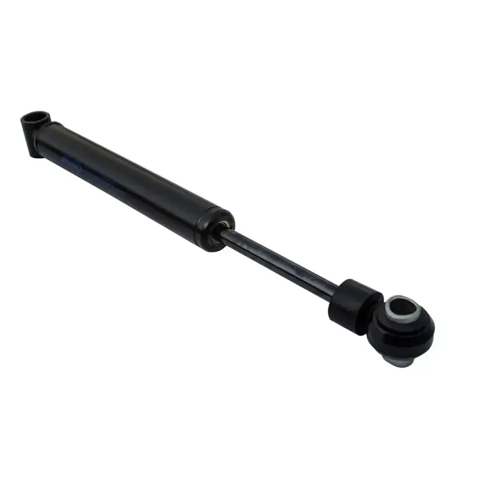 Overløpsbremsespjeld støtdemper AL-KO 251G, skråvisning av svart gassdemper med utskutt forlengerstang og festepunkter.