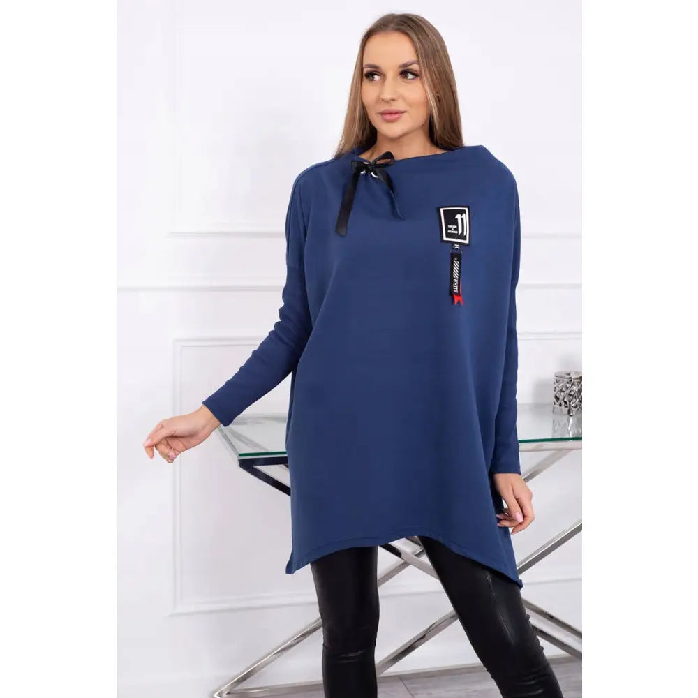 Oversize-bluse med Asymmetriske Sider i Denim