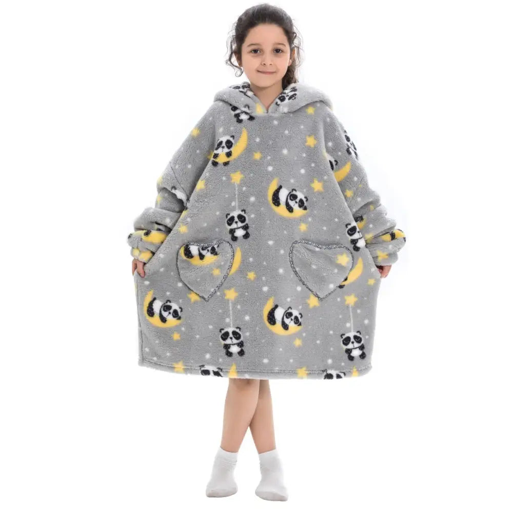 Oversize Kåpe-bluse Tykk Pysjamas som Gave Varm Pelsaktig 3-i-1