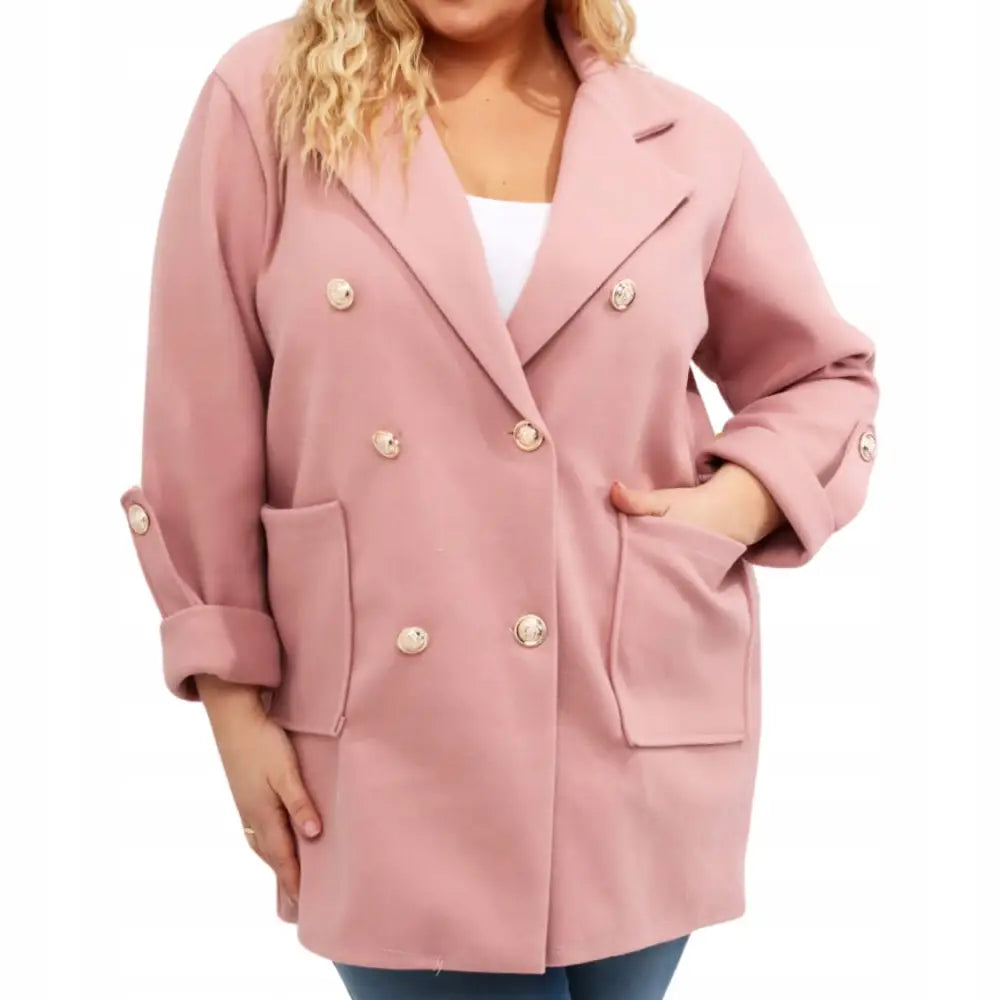 Oversize Mellomsesong Kåpe i Pudderrosa