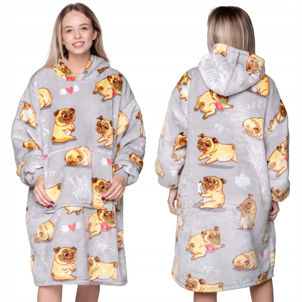 Oversize Varm 2-i-1 Tykk Xxl Fuskepels Hettegenser Kocegenser