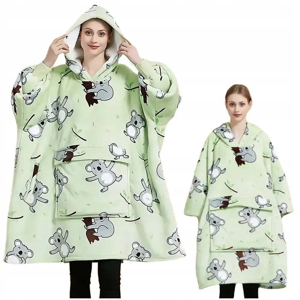 Oversize Varm 2-i-1 Tykk Xxl Kosegenser med Pelsimitasjon for Vinterkvelder
