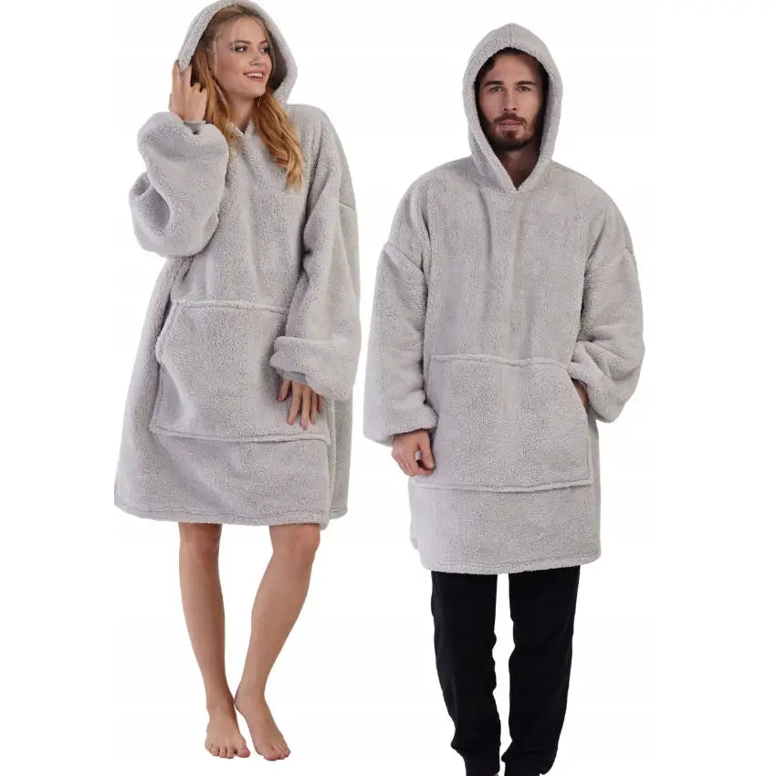 Oversized Teppegenser Plusshettegenser 2-i-1 Stor Tykk Badekåpe med Hette