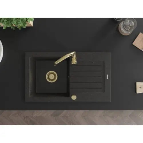 Pablo Kjøkkenvask 1 Kum 752x436 Mm Svart/gull - 6510751010-75-g