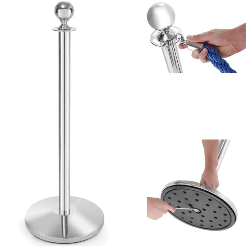 Paling med Krombelagt Stålstolpe Høyde 93 Cm – Sølv