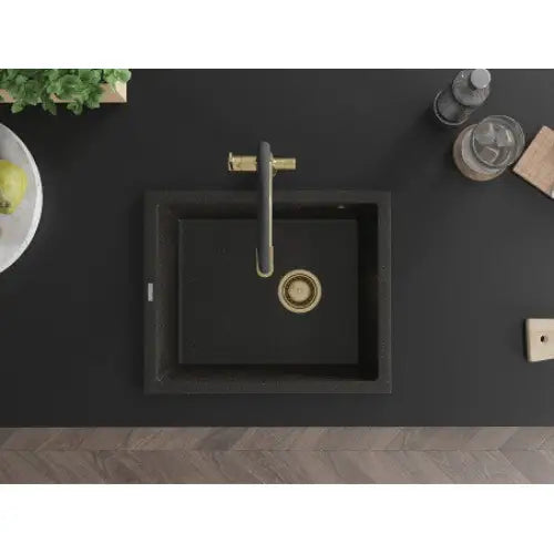 Pedro Kjøkkenvask 1 Kum 560x460 Mm Svart/gull - 6508561000-75-g