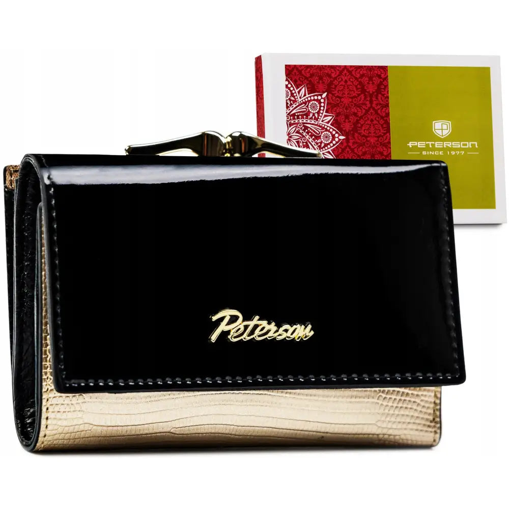 Peterson Liten Romslig Lær Damer Lommebok med Rfid-beskyttelse