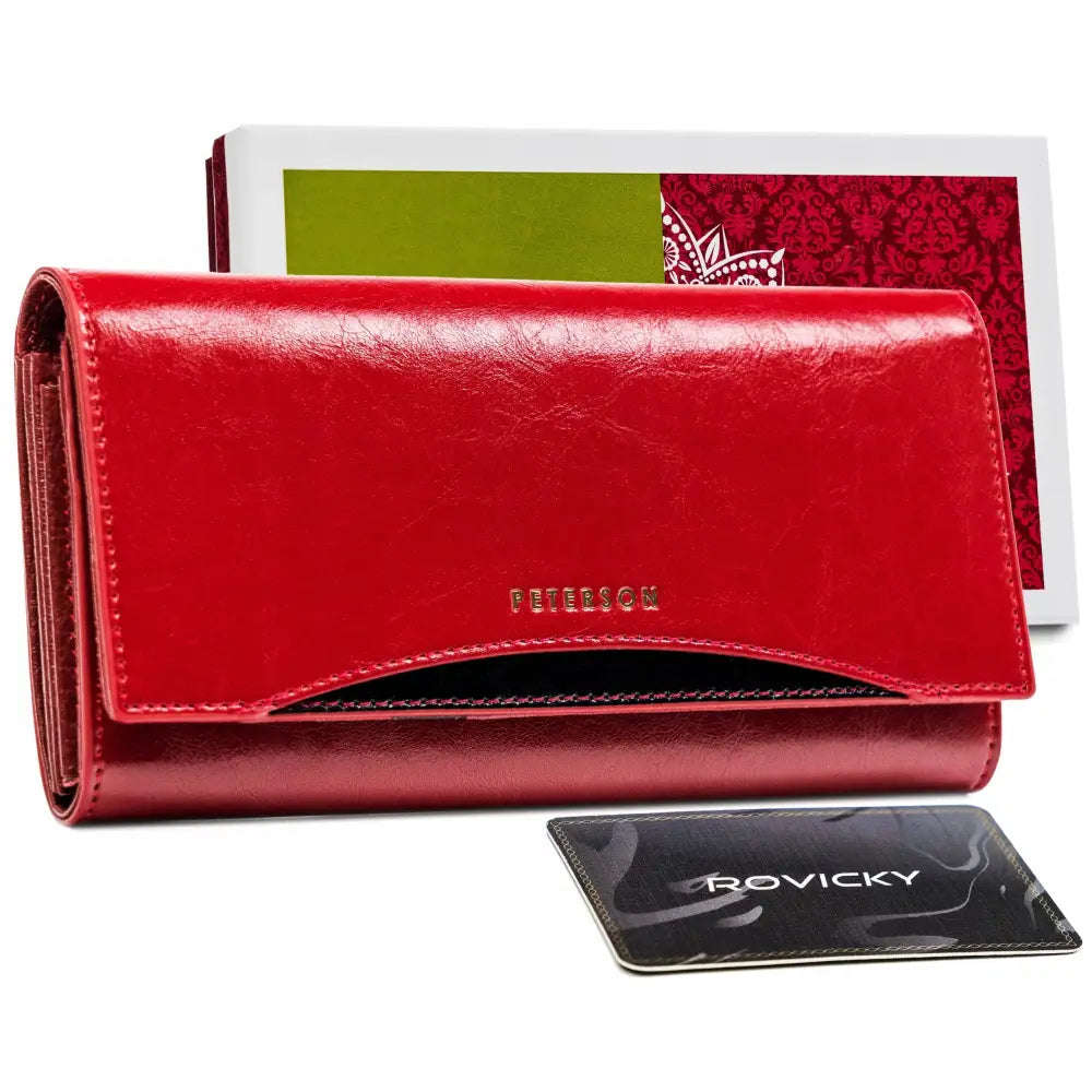 Peterson Romslig Skinnlommebok til Kvinner med Kisslås